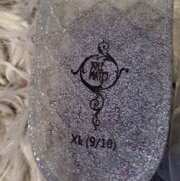 NWOT Sole Mates Glittery Jelly Slides - silver - Picture 4 of 4